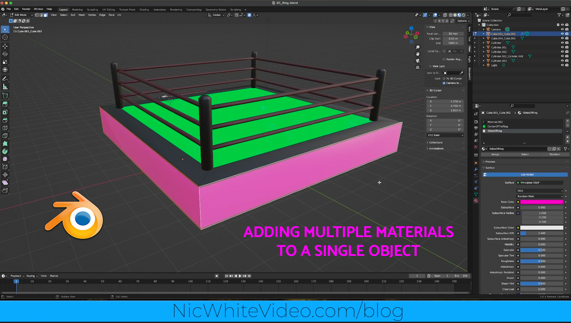 Adding Multiple Materials to Your 3D Models in Blender